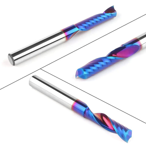 Solid Carbide Single Flute End Mill One Quarter Inch Shank Upcut CNC Router Bit Flat Top Milling Cutter For Aluminum