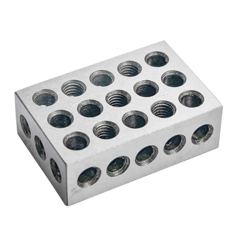 Ultra Precision 1 Pair 1-2-3 Machinist Block Set In Hardened Steel With 0.0002 Inch Height Tolerance And 23 Holes