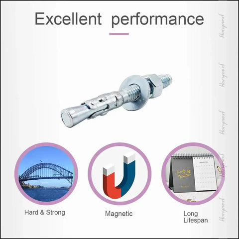 Three Eighths Inch By Three Inch Wedge Anchor For Concrete And Cement Only Zinc Plated Carbon Steel Heavy Duty Expansion Bolt Kit