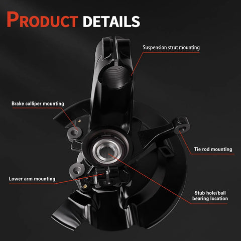 Front Right Wheel Bearing Hub Steering Knuckle Assembly For 2013-2019 Escape With 1.5L 1.6L 2.0L 2.5L Engines Direct-Fit Replacement shown.
