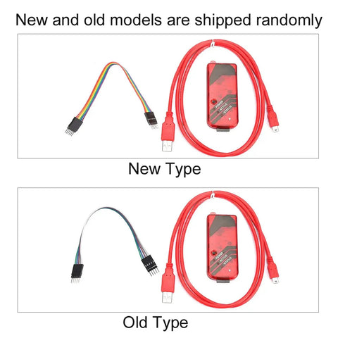 Comparison of new and old models of Pro Grade All In One Maker Friendly ICSP Programmer Kit 3 Set Universal Programmer Emulator With PC Software.