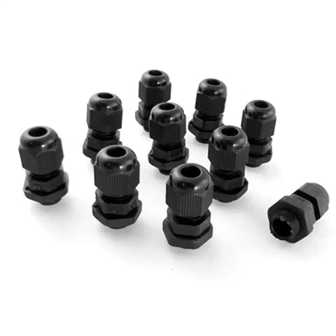25 Pack PG7 Black Plastic Waterproof Cable Glands Joints For 3 To 6.5mm Wires With 9mm Thread IP68 Seal nylon durable weatherproof kit