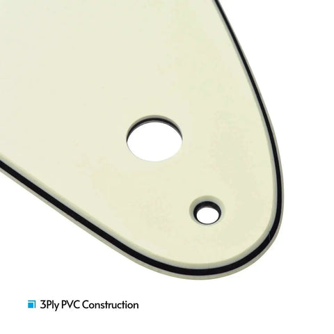 Close-up of Standard 11 Hole 3 Ply Guitar Pickguard With Screws For Tele Style Electric Guitars Black Replacement Part