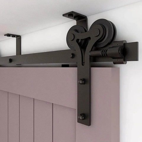 5 Feet Ceiling Mount Sliding Barn Door Hardware Kit For A 30 Inch Wide Single Wooden Door Easy To Install Smooth Quiet Operation Y Shape Hanger Heavy Duty Steel With Anti Corrosion Finish Pre Drilled Rails And L Bracket