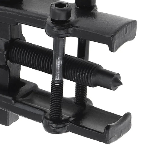 Close-up of Adjustable Two Jaw Bearing Gear Puller Remover 2 Inch Carbon Steel, showing detail of jaws and screw mechanism.