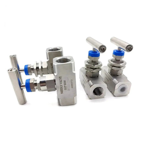 Stainless Steel High Pressure Needle Valve Pro Grade 6000 PSI for Precision Flow Control in Instrument Systems, 1/4 to 1/2 inch female thread