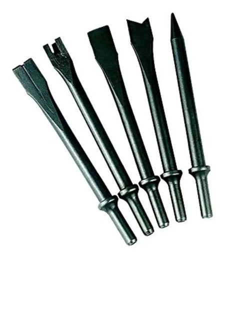 9500 Chisel Bit Kit For 114GQC Edge Series Air Hammer, 5 Piece Set with tapered punch, flat chisel, panel cutter