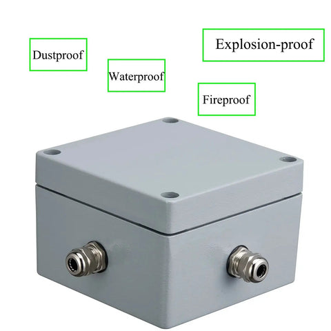 Heavy Duty Outdoor Explosion Proof Aluminum Junction Box IP66 Waterproof Enclosure for Industrial Installations, 120x120x80mm