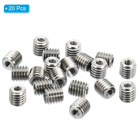 20 pcs PATIKIL 304 stainless steel thread adapters sleeves, M5x0.8 male to M2.5x0.45 female