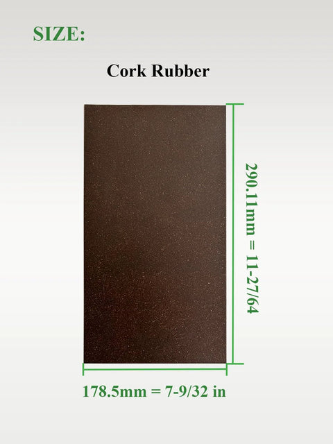 Brown cork-rubber gasket sheet, non-asbestos, 178.5×290.1 mm (7-9/32×11-27/64 in) for gasoline and diesel seals