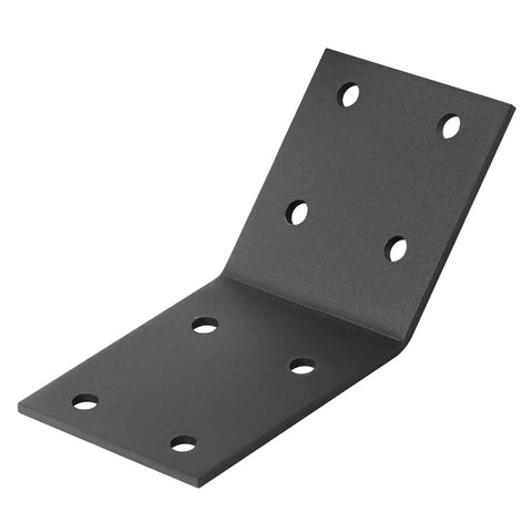 Built Tough Flush Inside 45 Degree Corner Bracket Plate Set For Post And Beam, black 11 gauge carbon steel, DIY reinforcement