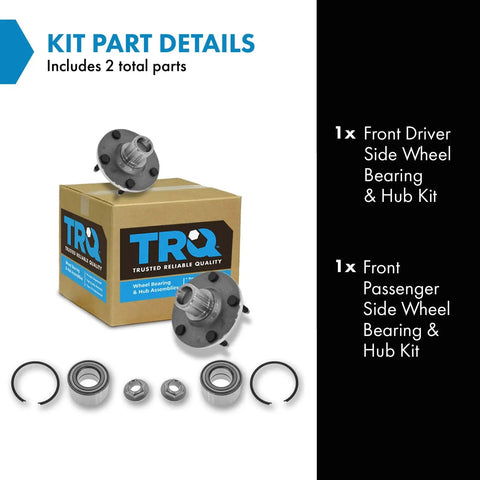 Two Piece Front Wheel Bearing And Hub Kit For Ford Escape Mazda Tribute And Mercury Mariner 2001 2012 2001 2011 2005 2011 Driver Side And Passenger Side Replacement Set No Hassle Install product packaging and components