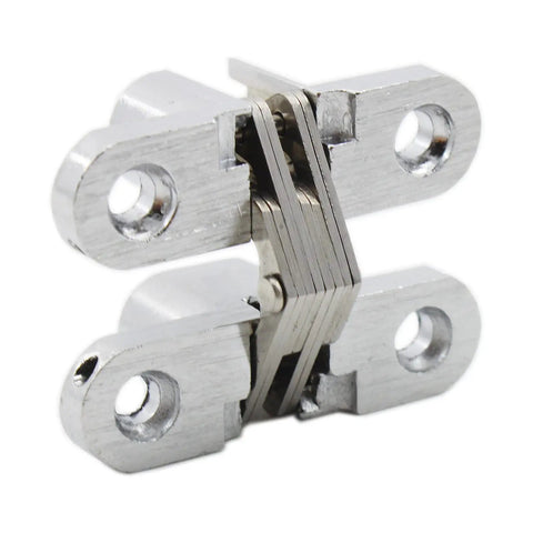 2 Pack Invisible Hinge For Cabinets And Doors, Hidden Concealed Hinge With 180 Degree Swing, Stainless Steel Cross Hinge