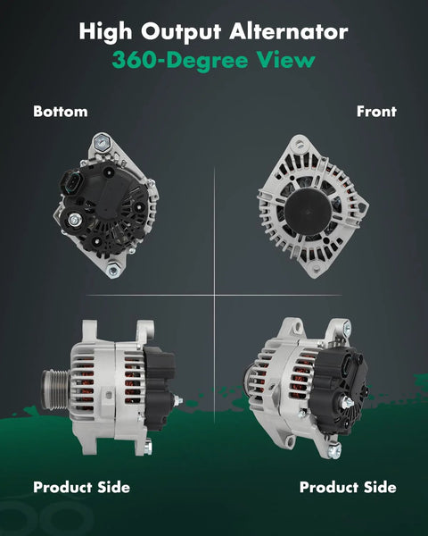 110 Amp 12 Volt Alternator Replacement For Hyundai Sonata 2.0L 2011 2012 2013 Santa Fe 2.4L 2010 2012 Optima 2.0L 6 groove pulley