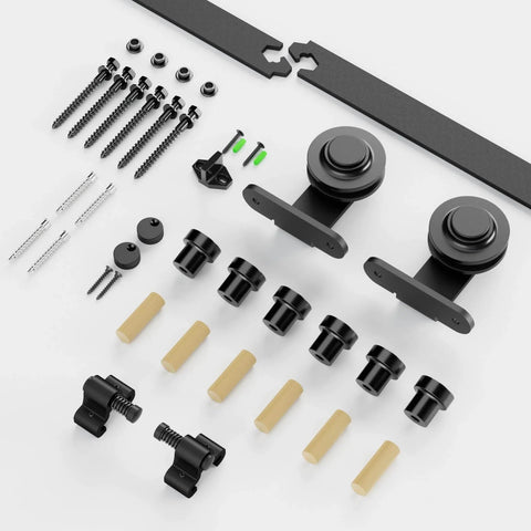 10 Ft Sliding Barn Door Hardware Kit For A Single Wood Door Heavy Duty Black T Shaped Track System DIY Home Renovation