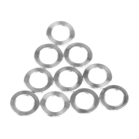 Titanium Flat Washer M4 DIN912 Grade 5 6Al4V Ti For Bicycle Bike Stem Bottle Cage Screws Pack Of 10 displayed in triangle pattern