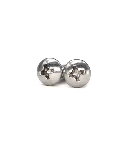 Close-up of 304 Stainless Steel Pan Head Phillips Machine Screws 1/4-20 x 2 Inches, 20 Pack, highlighting corrosion resistance