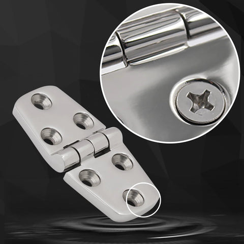 Laorde 316 stainless steel marine hinge for boat hatch, 3x1.5 in, heavy-duty, with screws, 4-pack