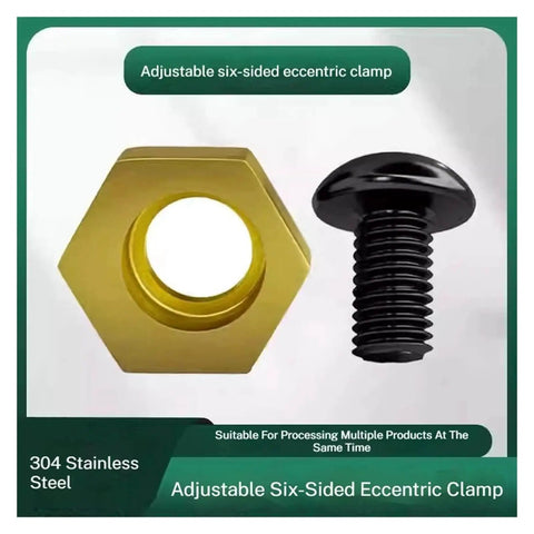 Hexagonal stainless steel clamp and bolt from 6 Pcs CNC Eccentric Clamps Set Hexagonal Fixture Clamps Stainless Steel Workholding With Nuts For M4 M5 M6 M8 M10 M12 M16 Thread Quick Cam Lock Design Fast Clamping To Boost Machining Capacity And Overall Efficiency.