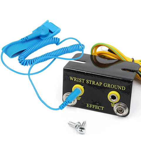 ESD Wrist Strap Grounding Kit With 5.74 Foot Terminal Cable And Anti Static Socket Connector with anodized aluminum body