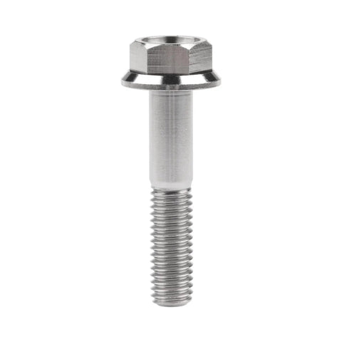 Close-up of Titanium DIN6921 Flange Head Bolts M8x40mm Grade 5 with 18mm flange diameter, ideal for automotive and aerospace projects.