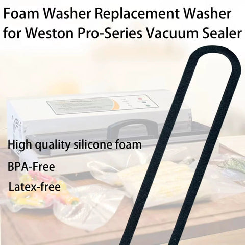 Foam Replacement Gasket Kit For Weston Pro Series Vacuum Sealer Includes 2 Foam Gaskets And 4 Seal Bar Tapes So You Can Repair Pro 2100 2200 2300 Models And Extend Sealer Life with vacuum sealer in background