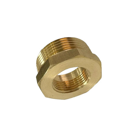 Brass Reducer Hex Bushing 1-1/4 Inch Male NPT To 3/4 Inch Female NPT Threaded Pipe Fitting, durable brass, corrosion and heat resistant.