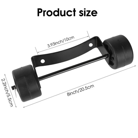 Eyoloty Universal Patio Heater Wheel Kit, two black wheels and silver bracket, 8in length