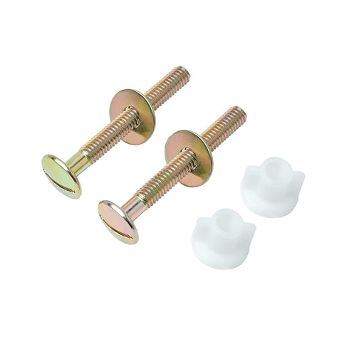 Toilet Seat Screws And Hinges Kit 2 Pack Heavy Duty Steel Bolts Nuts With Plastic Nuts And Metal Washers For Top Mount Toilet Seats