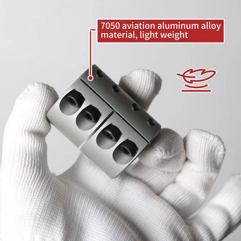 Sinoblu rigid clamp-on aluminum shaft coupling, 32mm diameter, 45mm long, 8-12mm bore for CNC machines and 3D printers