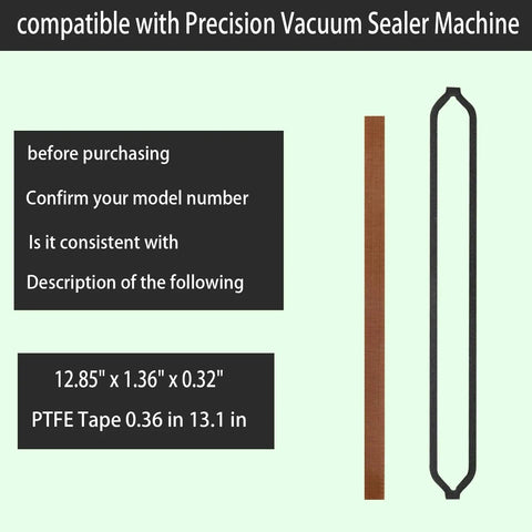 Foam Replacement Gasket Set for Precision Vacuum Sealer Machine VS 2690 4 Pack with PTFE Tape Teflon Seals By ZiHenryDa dimensions