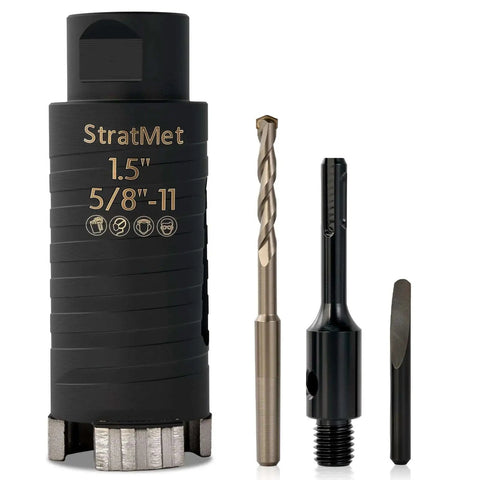 1.5 Inch Dry Core Drill Bit With Pilot Bit And SDS Plus Adapter, 3 Inch Drilling Depth, Diamond Core Bit With Turbo Laser Welded Segments