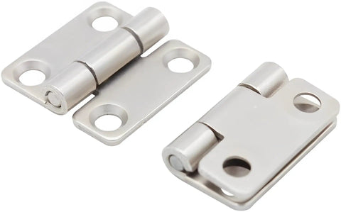 Close-up of Compact 1 Inch Self Closing Cabinet Hinge Six Pack With Friction Hold At Any Angle And 320 Degree Rotary Steel Damping