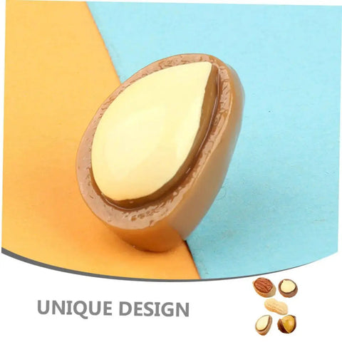 Close-up of a realistic miniature nut model from 20 Pieces Miniature Nut Models For Dollhouse Decor And Resin Crafts Realistic Tiny Food Props.