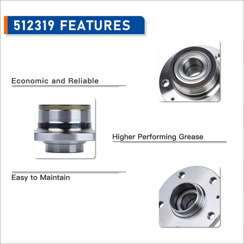 Rear Wheel Hub Bearing Assembly 512319 With ABS Sensor For Audi Q3 TT Beetle CC Eos Golf GTI Jetta Passat Tiguan And Arteon