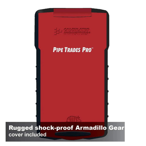Pipe Trades Pro Advanced Layout And Design Calculator For Pipefitters Steamfitters Sprinklerfitters And Welders With Built In Data For Seven Materials Plus in rugged red cover.