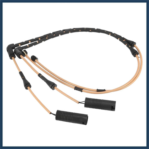Two front brake pad wear sensor cables for Land Rover Range Rover; orange wires with black connectors