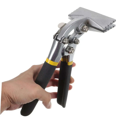 Beefy Pro Grade Metal Bender Kit hand seamer in use, showing anti-slip jaws for precise seams on light steel.