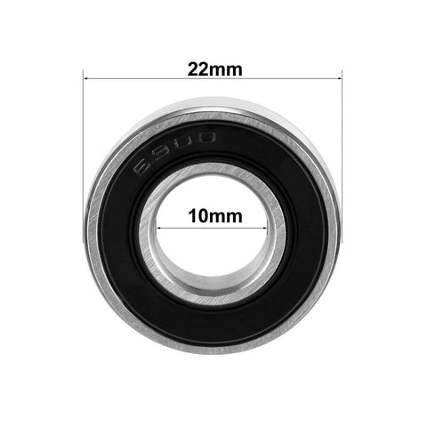 Amazon uxcell deep groove ball bearing, 10mm ID x 22mm OD x 6mm width, double sealed carbon steel, front view