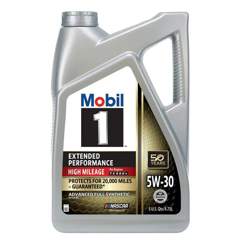 Mobil 1 Extended Performance High Mileage 5W30 Full Synthetic Motor Oil 5 Quart front view