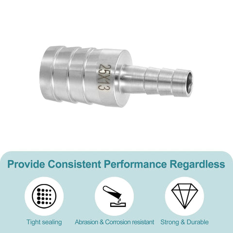 1 in to 1/2 in hose barb reducer, 304 stainless steel sanitary pipe fitting
