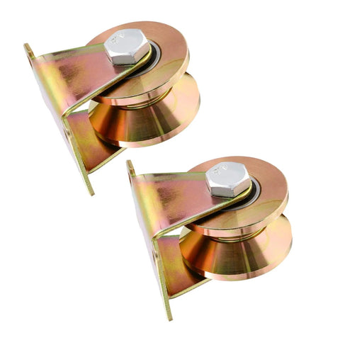 Beefy Two Pack Heavy Duty Sliding Door Pulley Block With Steel Wheel Track Roller For Gates And Shutters Easy Replacement