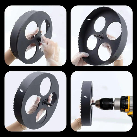 9.5 Inch Bi Metal Hole Saw Kit With Drill Bit And Hex Wrench For Wood Plastic Drywall And Thin Metal Rannb, various views