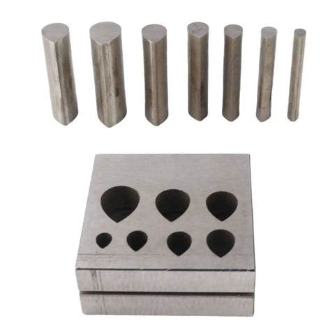 Disc Cutter Set For Metal Forming And Jewelry Making, Pro Grade Precision Punch Die Kit With Drop Shaped Hole Punches, 45 Steel Tools