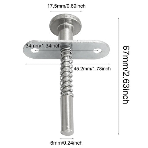 Spring Loaded Plunger Cabinet Latches Stainless Steel Flat Pin Hinges 2 Pack Durable Wear Resistant Security Latch Hardware