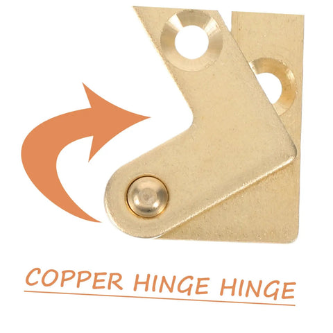 Close-up of Heavy Duty Hidden Door Pivot Hinges Copper Rotating Hinge Set Two Pack, featuring the copper finish and detachment points.