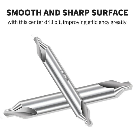 Center Drill Bits Set Built Tough With High Speed Steel, 7 Pc 60 Degree Countersink Tool Kit For Lathe Metalworking