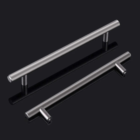 25 Pack Solid Stainless Steel Cabinet Pulls Satin Nickel Euro Style T Bar Drawer Handles Dresser Center 7-9/16 In Overall Length 10 In