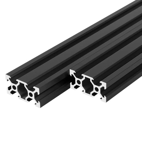 European Standard V Slot Aluminum Extrusion 2040 Profile 2 Pack 500mm Black Anodized Aluminum Rail for 3D Printer