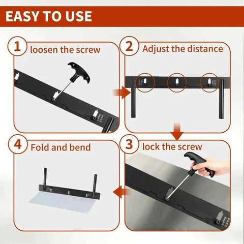 Instruction guide for Folding Metal Bender Tool For Sheet Metal And HVAC Ducts 15 Inch Hand Tool usage